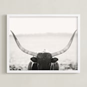 "Staredown" - Art Print in White by Amy Carroll - Framed