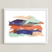 "mountain sunset one" - Art Print in golden hour by Carrie Moradi - Framed