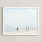 "Happiness" - Art Print in Light Blue by Alexandra Feo - Framed