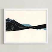 "Spliced Landscape 1" - Art Print in Blue Topaz by Melinda Laszczynski - Framed