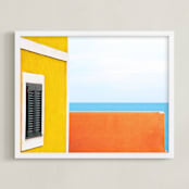 "Horizons II" - Art Print in Sky Blue by Massimiliano Massimo Borelli - Framed
