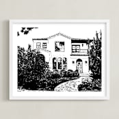 "House: White Border Custom Print" - Custom Print in Black by Minted - Framed
