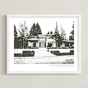 "House: Custom Print with Text" - Custom Print in Olive Shadow by Minted - Framed