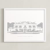 "Your Venue: Custom Letterpress Print" - Custom Letterpress Print in Cool Grey by Minted - Framed