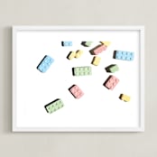 "Legoland" - Art Print in Baby white by Laura Garner - Framed