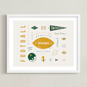 "American Football Vocab" - Art Print in Hunter by Dana Beckwith - Framed