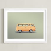 "Falconer" - Art Print in Olive by Andrew McClintock - Framed