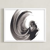 "Fascinator" - Art Print in Black by Misty Hughes - Framed