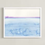 "Cinque Terre Two" - Art Print in Violet by Emily Magone - Framed
