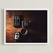"Chronicle of Cameras" - Art Print in Mahogany by Erin Niehenke - Framed