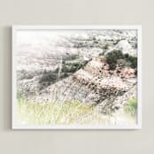 "Painted Canyon" - Art Print in Badlands Pink by Karen Kaul - Framed