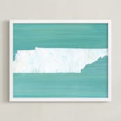 "Tennessee in Paint" - Art Print in Tennessee Green by Denise Wong - Framed
