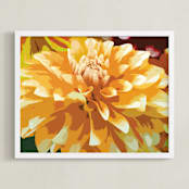 "Color My Dahlia" - Art Print in Golden Dahlia by A MAZ Design - Framed