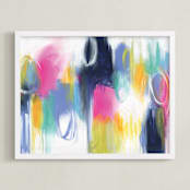 "If Only For The Night " - Art Print in Soft Pink by Julie Hawkins - Framed