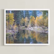 "Yosemite Fall" - Art Print in fall gold by Sea and Sky - Framed