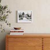 "Custom House Portrait with Text" - Custom Print in Olive Shadow by Minted - In a Room