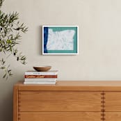"Oregon in Paint" - Art Print in Oregon Blue by Denise Wong - In a Room