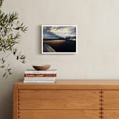"Sunrise Over the Desert" - Art Print in steel sky blue grey by Jeff Vilkin - In a Room