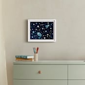 "Through space and time" - Art Print in Prussian blue by raven erebus - In a Room