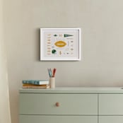 "American Football Vocab" - Art Print in Hunter by Dana Beckwith - In a Room