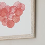 "Watercolor Bubble Hearts" - Art Print in Rose by Belia Simm - Frame Close-up