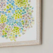 "Hydrangea in Bloom" - Art Print in Mixed greens, blues and mauves by Jessica Baskin - Frame Close-up