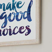 "Make Good Choices" - Art Print in Sapphire by Sara Heilwagen - Frame Close-up