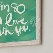 "So in Love" - Art Print in Avocado Green by Stacy Kron - Frame Close-up