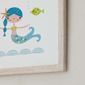 "Blue Mermaid" - Art Print in Turquoise by Shannon Hays - Frame Close-up