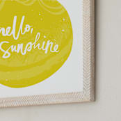"Hello Sunshine" - Art Print in Sundrop Yellow by Stacy Kron - Frame Close-up
