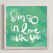 "So in Love" - Art Print in Avocado Green by Stacy Kron - Framed