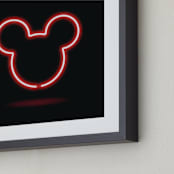 "Late Night Disney Mickey Mouse" - Art Print in Black by Kennedi Shaw - Frame Close-up