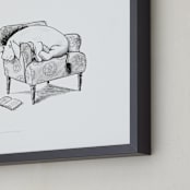 "Eeyore Lounging | Winnie The Pooh" - Art Print in White by Stefanie Lane - Frame Close-up