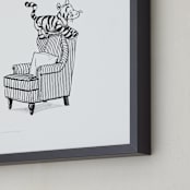 "Tigger Lounging | Winnie The Pooh" - Art Print in White by Stefanie Lane - Frame Close-up
