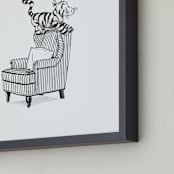 "Tigger Lounging | Winnie The Pooh" - Art Print in White by Stefanie Lane - Frame Close-up