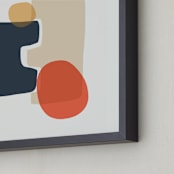 "Between the Lines I" - Art Print in coral by Svitlana Martynjuk - Frame Close-up
