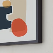 "Between the Lines I" - Art Print in coral by Svitlana Martynjuk - Frame Close-up