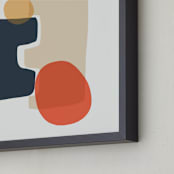 "Between the Lines I" - Art Print in coral by Svitlana Martynjuk - Frame Close-up