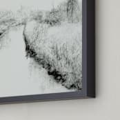 "The River Runs Through" - Art Print in Black and White by Austin Warnock - Frame Close-up