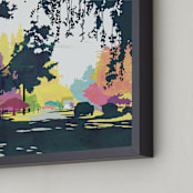 "37th Street 2" - Art Print in Grey Blue by lisa Mundorff - Frame Close-up