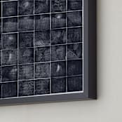 "Relief Print Squares" - Art Print in Black by Kathy Van Torne - Frame Close-up