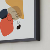 "Between the Lines II" - Art Print in coral by Svitlana Martynjuk - Frame Close-up