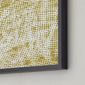 "Ochre Eucalyptus I" - Art Print in Mustard by Tanya Lee Design - Frame Close-up