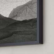 "Paper Napkin Panorama I" - Art Print in Charcoal by Shannon Kohn - Frame Close-up