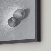"Two Peaches" - Art Print in Silver by Meghan Lacey - Frame Close-up