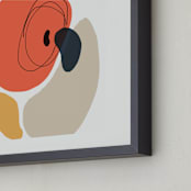 "Between the Lines III" - Art Print in coral by Svitlana Martynjuk - Frame Close-up