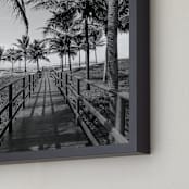 "Idyllic pathway" - Art Print in Black & White Beach by Eliane Lamb - Frame Close-up