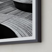 "Curve Bench Geometric II" - Art Print in tonal grey by Van Tsao - Frame Close-up