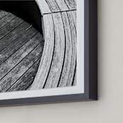 "Curve Bench Geometric IIII" - Art Print in tonal grey by Van Tsao - Frame Close-up