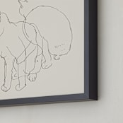 "Sketches after cat II" - Art Print in Black and champagne by Catilustre - Frame Close-up